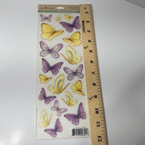 6 Sheets Vellum Butterfly Stickers Card Making